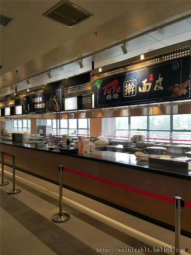 西安亿阳餐饮软件新城店铝单板木纹转印成品图杨凌天盛金属工程有限