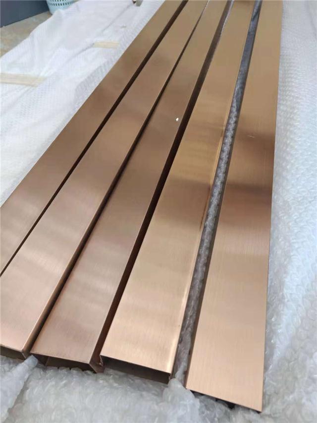不锈钢管材方形管彩色方通拉丝圆管扁管电镀玫瑰金钛金黑钛古铜