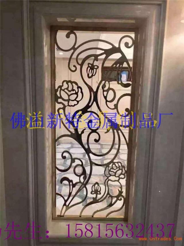 新型铜艺屏风隔断 厂家设计别墅艺术欧式铜铝雕花屏风批发