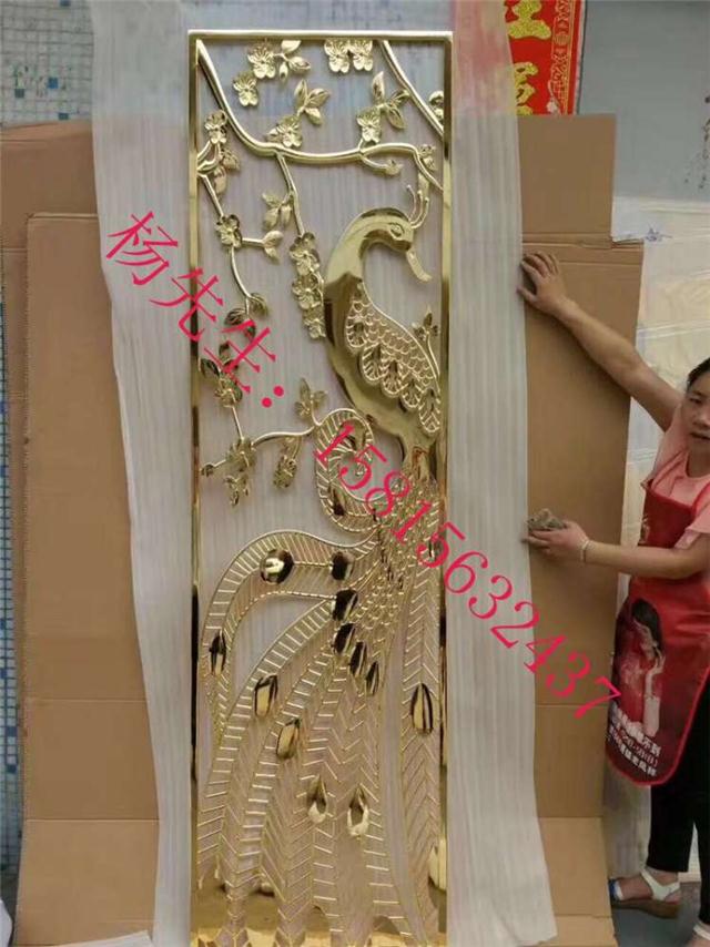新型铜艺屏风隔断 厂家设计别墅艺术欧式铜铝雕花屏风批发