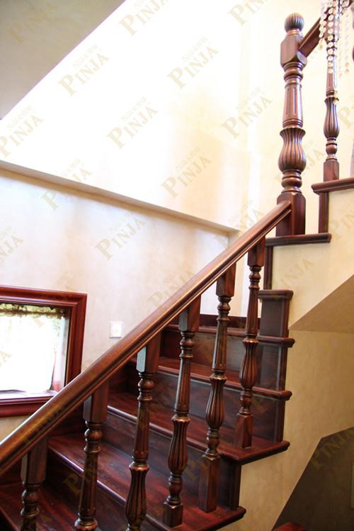 品家楼梯美式风格实木楼梯中式楼梯红橡木楼梯踏板实木楼梯立柱