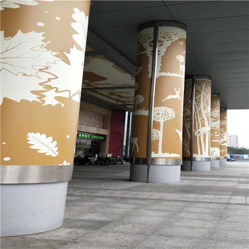 金海湾度假酒店过道柱子装饰铝单板-包柱雕刻缕空铝单板