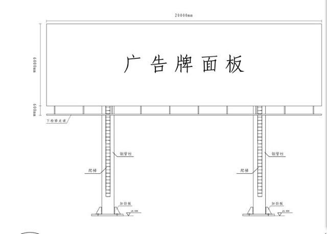 双立柱广告牌基础的大小是根据广告牌的尺寸和现场环境来决定