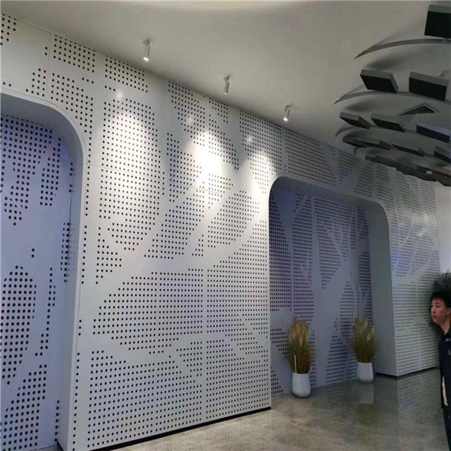 背景墙透光冲孔铝单板 外墙造型不规则冲孔铝单板 加工定制