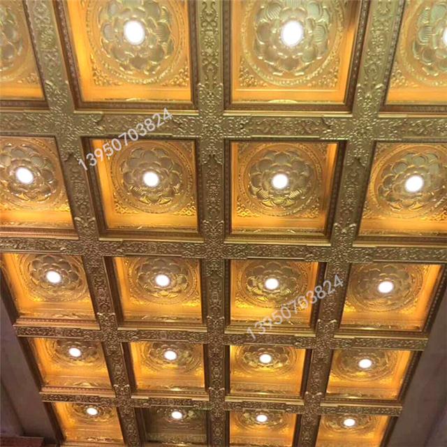 寺庙吊顶古建筑佛堂寺院装修材料顶上天花板藻井圆圈设计藏式风格