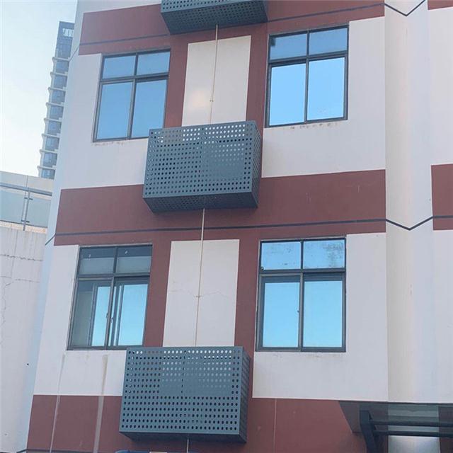 办公大楼冲孔空调罩铝单板 外墙棕色镂空铝单板造价