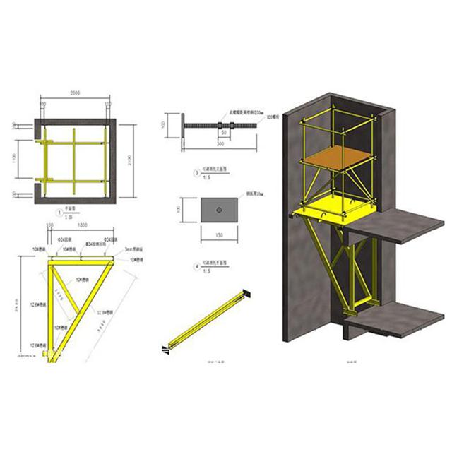 电梯井操作平台_电梯井提升架_定型化电梯井操作平台