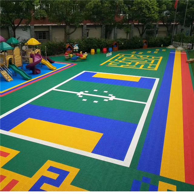 深圳小区幼儿园学校悬浮地板跑道操场设计施工