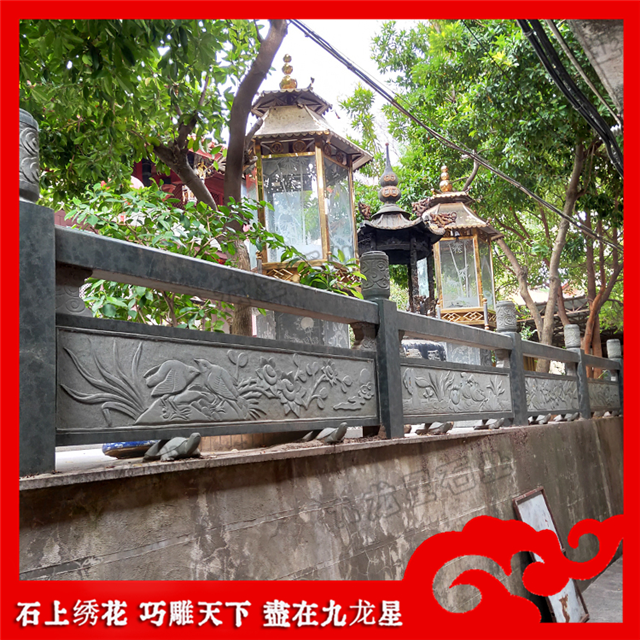 寺庙石栏杆图片花岗石护栏雕刻安装效果图