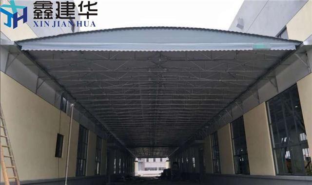 深圳大型悬空电动推拉雨棚屋顶遮阳棚