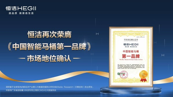恒洁蝉联中国智能马桶第 一品牌，引领家居消费品质升级
