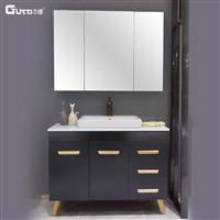  Hanging leg simple cabinet with storage mirror oak modern style bathroom cabinet combination