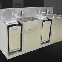 制药厂不锈钢自动洗手池水槽 食品厂感应式洗手水槽烘干一体机