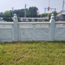 草白玉石栏杆报价-城市地道桥石材栏杆定制安装